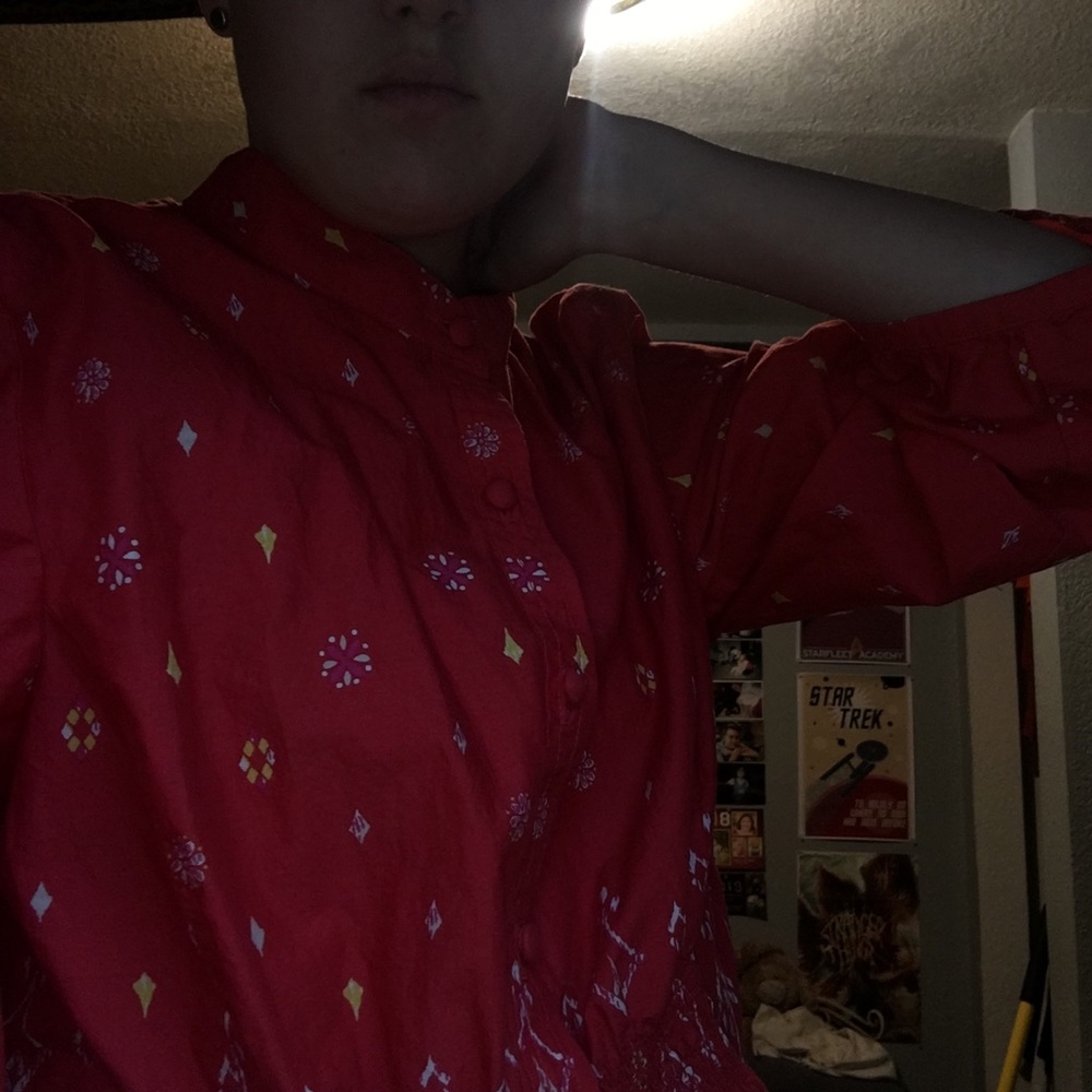 Long sleeve printed blouse